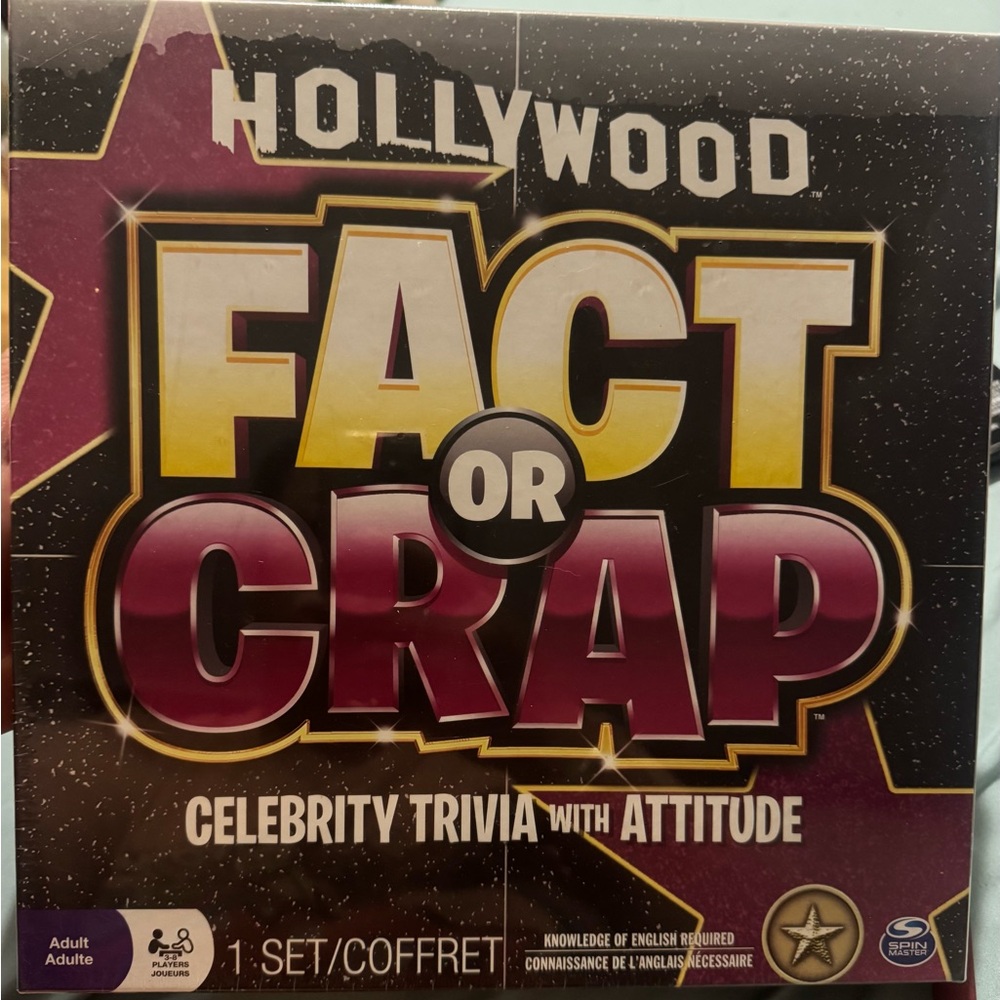 Hollywood Fact or Crap Card Game - Black and Gold
